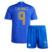 Argentina Julian Alvarez #9 Bortadräkt Barn Copa America 2024 Kortärmad (+ Korta byxor)